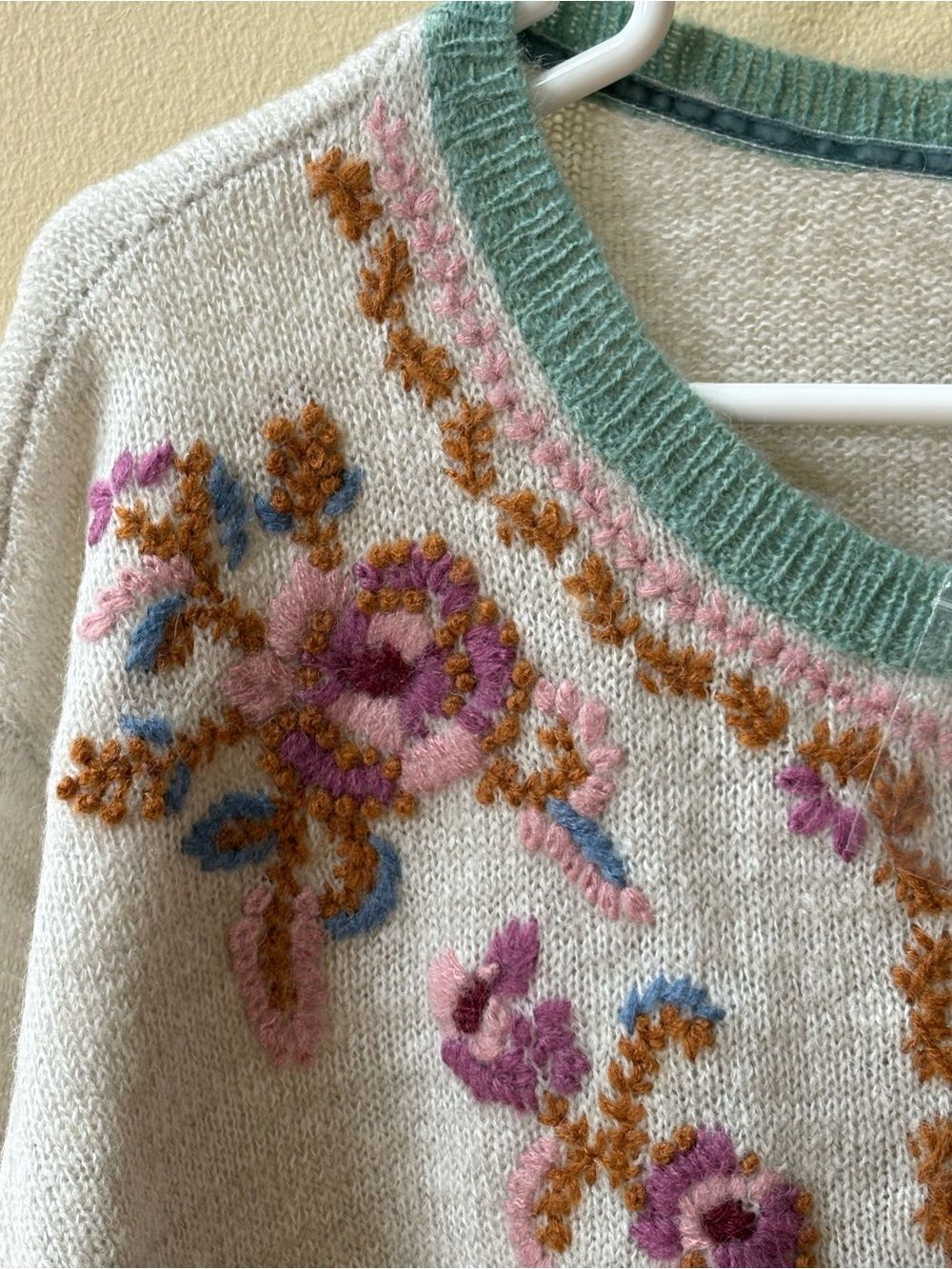 Sundance Floral Embroidered Wool Blend Cardigan - Picture 2 of 6